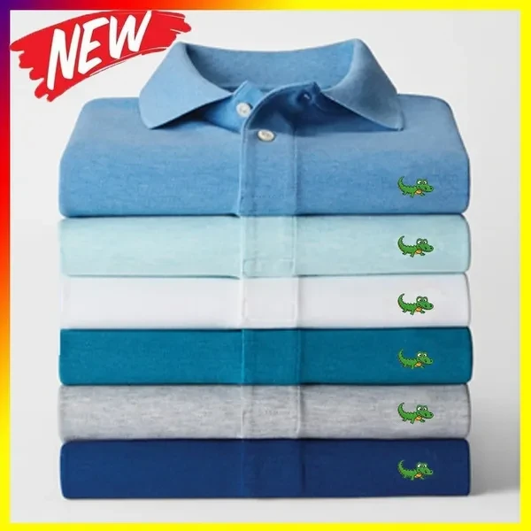2022 Men Summer Polo Shirt Brand Fashion Cotton Short Sleeve Polos Crocodile Shirts Male Solid Jersey Breathable Tops Tees