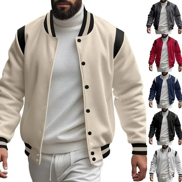 Spring Autumn Fashion Men's Casual Baseball Jackets Men's Coats 6 Colors