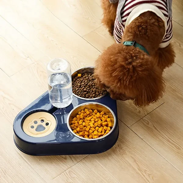 500ML 3 in 1/2 in 1 Dog Feeder Bowl With Dog Water Bottle Cat Automatic Drinking Bowl Cat Food Bowl Pet Stainless Steel Double Bowls