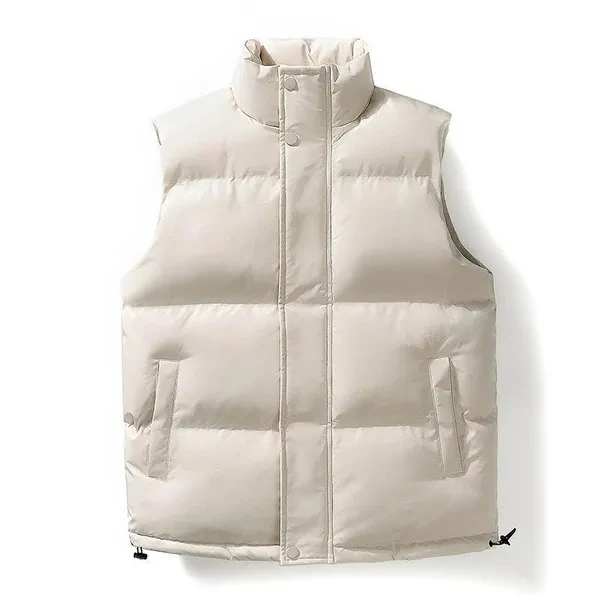 Autumn Winter Men Sleeveless Cotton Coats Pure Color Warm Cotton Vest