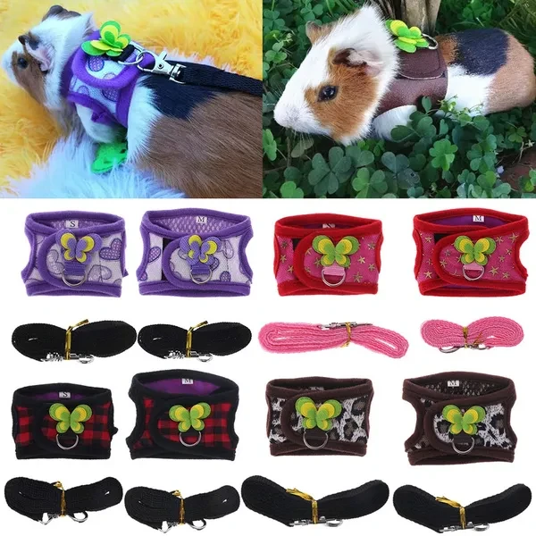 Hamster Harness Vest Adjustable Leash Set for Guinea Pig Chinchilla Mice Rat Ferret Small Animal Accessories XUF