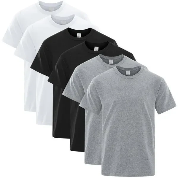 Men's Solid Crew Neck Short Sleeve Tops, Classic Men's Summer Clothes, Casual Silm Fit Men's Breathable Clothing XS-4XL