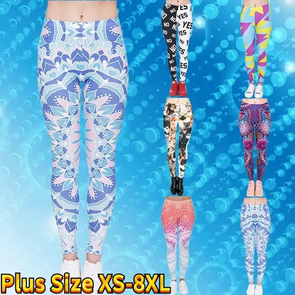 Fashion New Women's Yoga Pants Snowflake Colorful Print Pattern Leggings Fitness Pants Casual Pants Sports Pants Yoga Pants Leggings Trousers