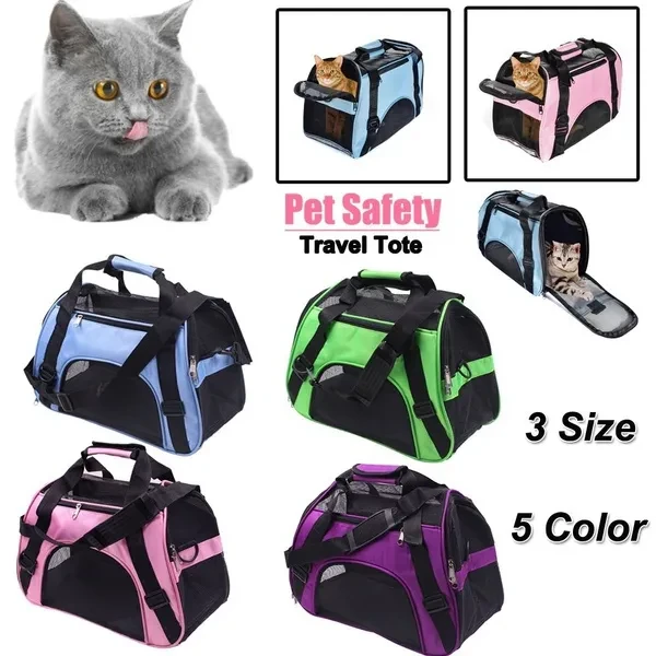 Newest Soft-Sided Pet Travel Carrier Mesh Carriers for Cats Dogs Puppy Comfort Portable Foldable Pet Bag Airline Approved