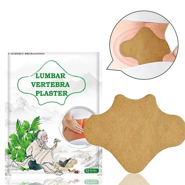 Natural Herbal Lumbar Vertebra Pain Relief Patches, 12Pcs/Pack