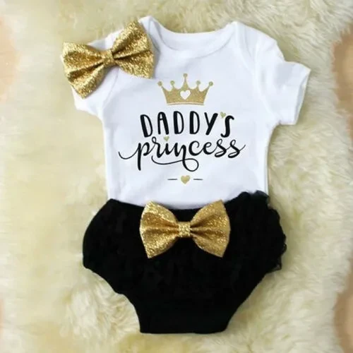 Summer Newborn Infant Baby Girl Clothes Tops Romper + Tutu Shorts Pants 3PCS Outfit Set