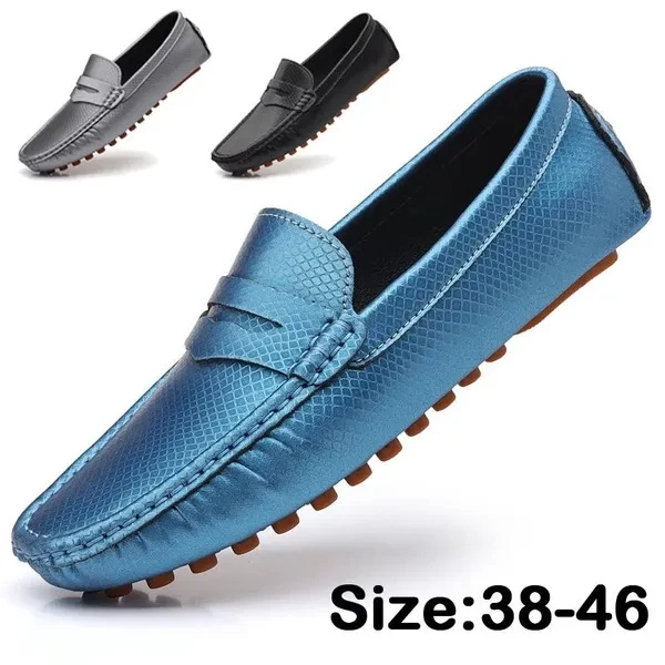 Loafers for Men Slip on Shoes Men Casual Leather Shoes Mens Loafers Big Size 46 Leisure Comfortable Driving Shoes Men