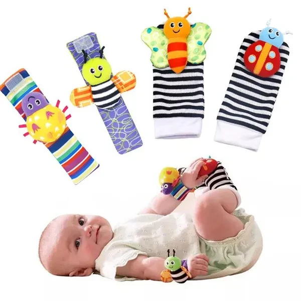 Baby Rattle Socks & Wrist Rattles for Babies 0-6 Months, Baby Toys 0-3-6-12 Months, Foot Rattles Sock for Newborn Toys, Soft Infant Toys for Boy Girl Present Gift