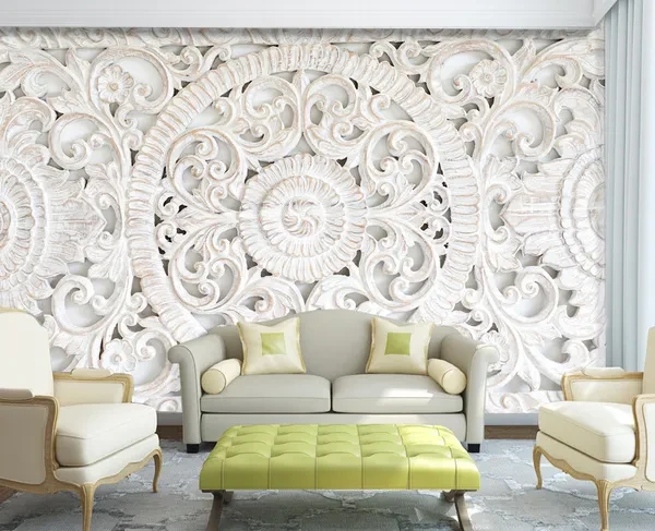 [Self-Adhesive] 3D Carving Pattern 47 Wall Paper mural Wall Print Decal Wall Wall Murals AJ WALLPAPER
