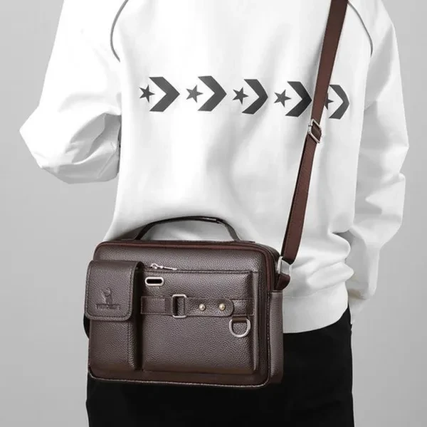 Men's Crossbody Bags High Quality Tote Fashion Business Man Messenger Bag PU Leather Shoulder Bags