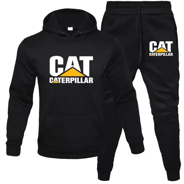 2020 New CAT Printed Mens Womens Fashion Suit Jogging Hoodie Sweatpants Set Pullover Sweat Pants Sports Tracksuit 1