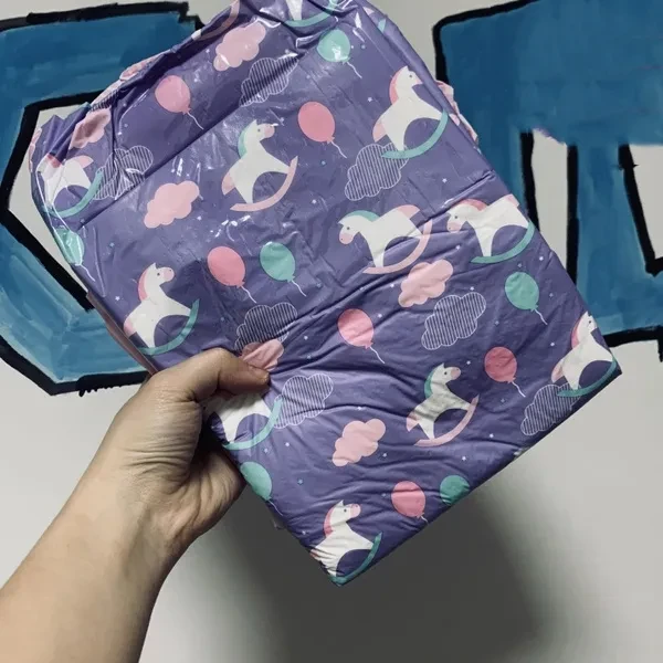 2pcs In A Pack - ABDL Diapers Cute Unicorn Printed Adult Diapers 3D Leakproof DDLG Adult Size Diaper Lover Dummy Little Space