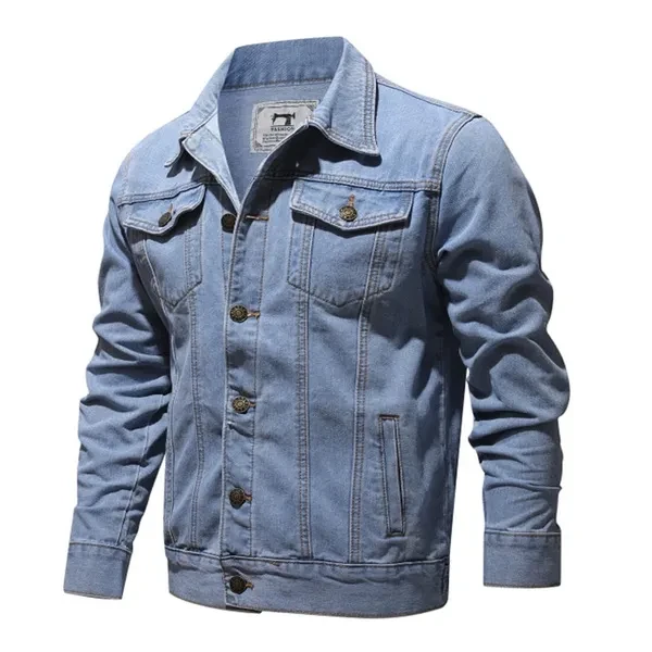 Spring Autumn New Style Pure Cotton Fashion Mens Casual Denim Jacket Slim Cowboy Coat Size S-5XL