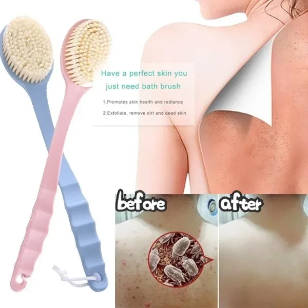 4 Colors Long Handle Back Brush Back Body Bath Shower Sponge Scrubber Exfoliating Scrub Skin Massage Exfoliation Bathroom Set Accessories