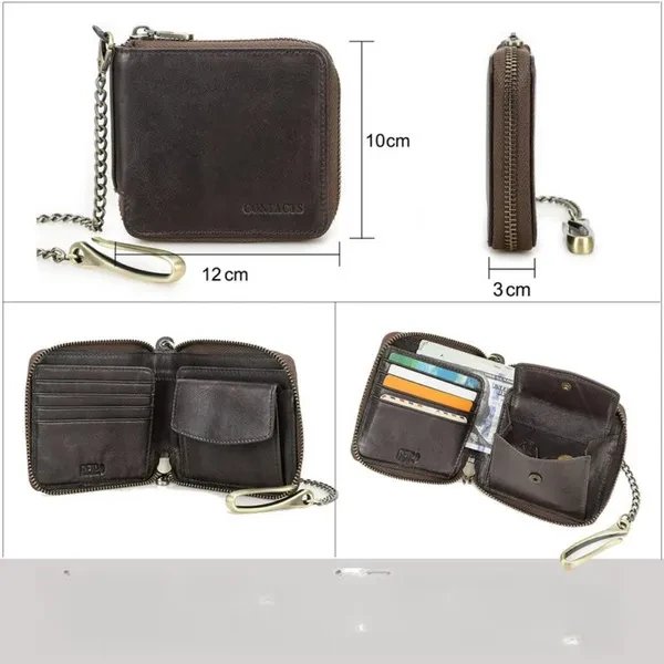 Genuine Leather Rfid Wallet for Men Slim Wallets Thin Short ID Credit Card Holder Minimalist Men's Money Bag